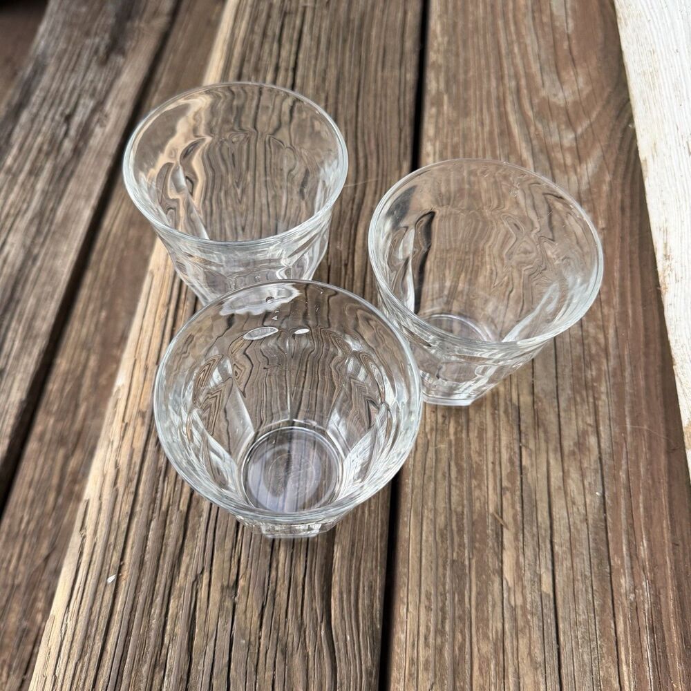 Duralex France Picardie Clear Glass Tumblers Set of 3 3.25” Made in France